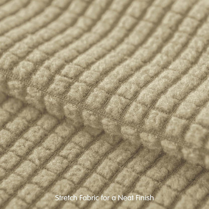 SUBRTEX Couch Slipcover | RV Seater Slip Loveseat Stretch Durable Sofa Cushion Cover for Livingroom, Small, Sand
