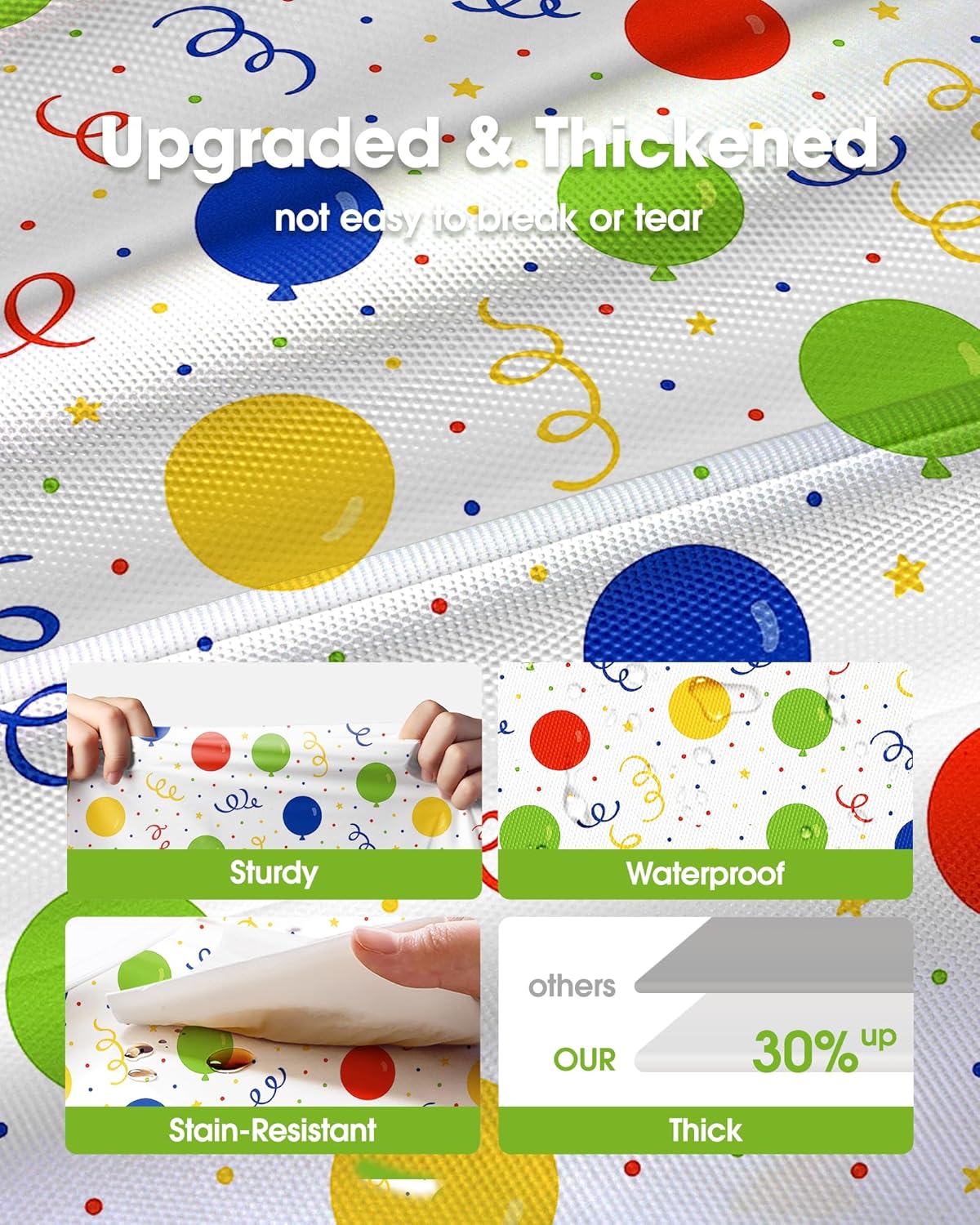 Pureegg Disposable Plastic Tablecloths - 54 x 108 Inch, Leakproof & Sturdy for Birthday Parties & Picnics
