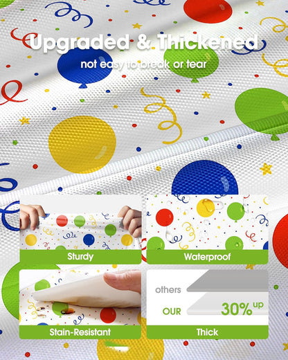 Pureegg Disposable Plastic Tablecloths - 54 x 108 Inch, Leakproof & Sturdy for Birthday Parties & Picnics