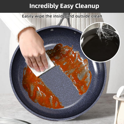 Nuwave Lux 13pc Forged Lightweight Cookware Set PFAS Free, Healthy G10 Duralon Ceramic Coating, Ultra Non-Stick, Stay-Cool Handles, Works on All Cooktops & Induction Ready
