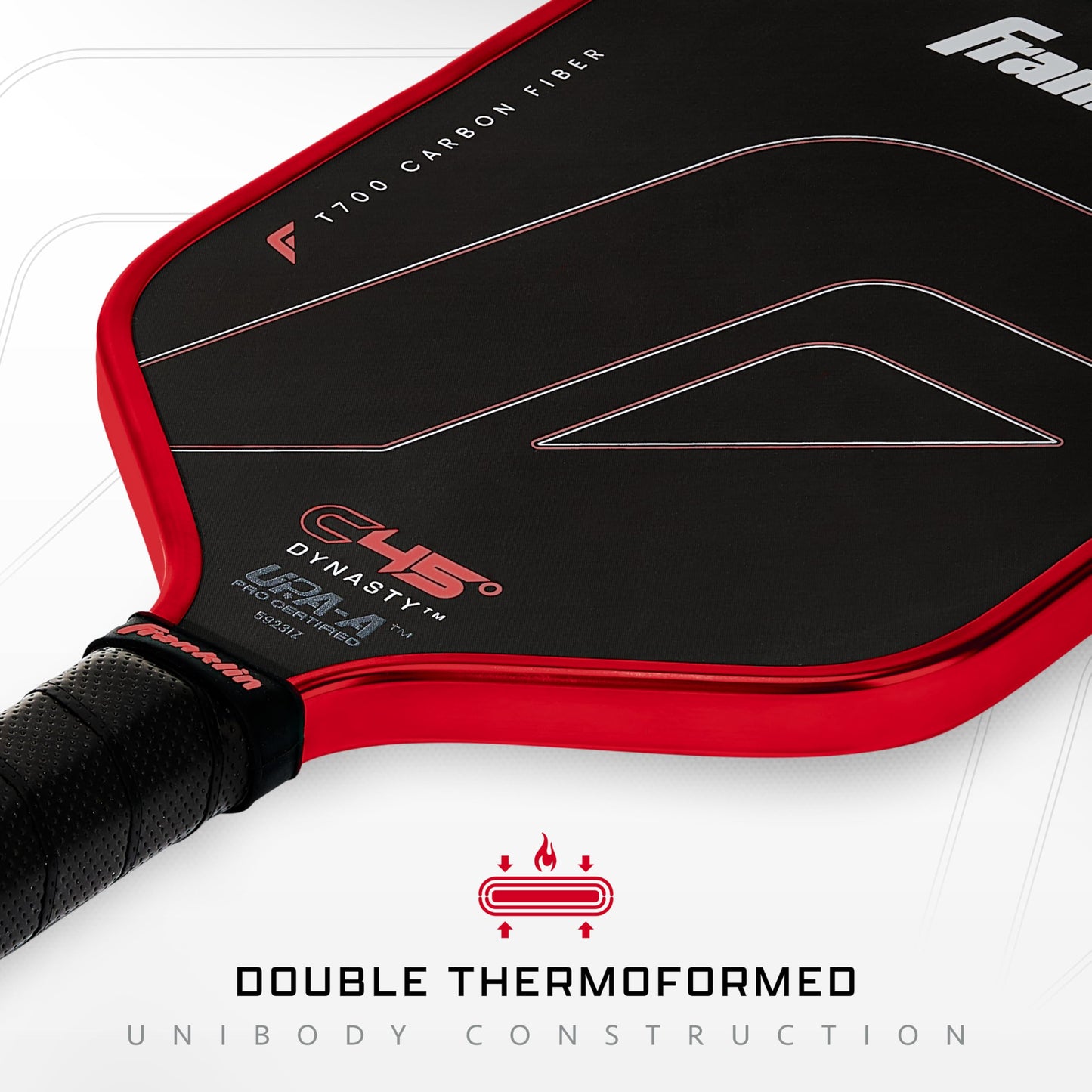 Franklin Sports PRO Pickleball Paddles – C45 Carbon Fiber Series - Official USAP + UPA Approved – Pro Player Design, DYNASTY 14MM RED