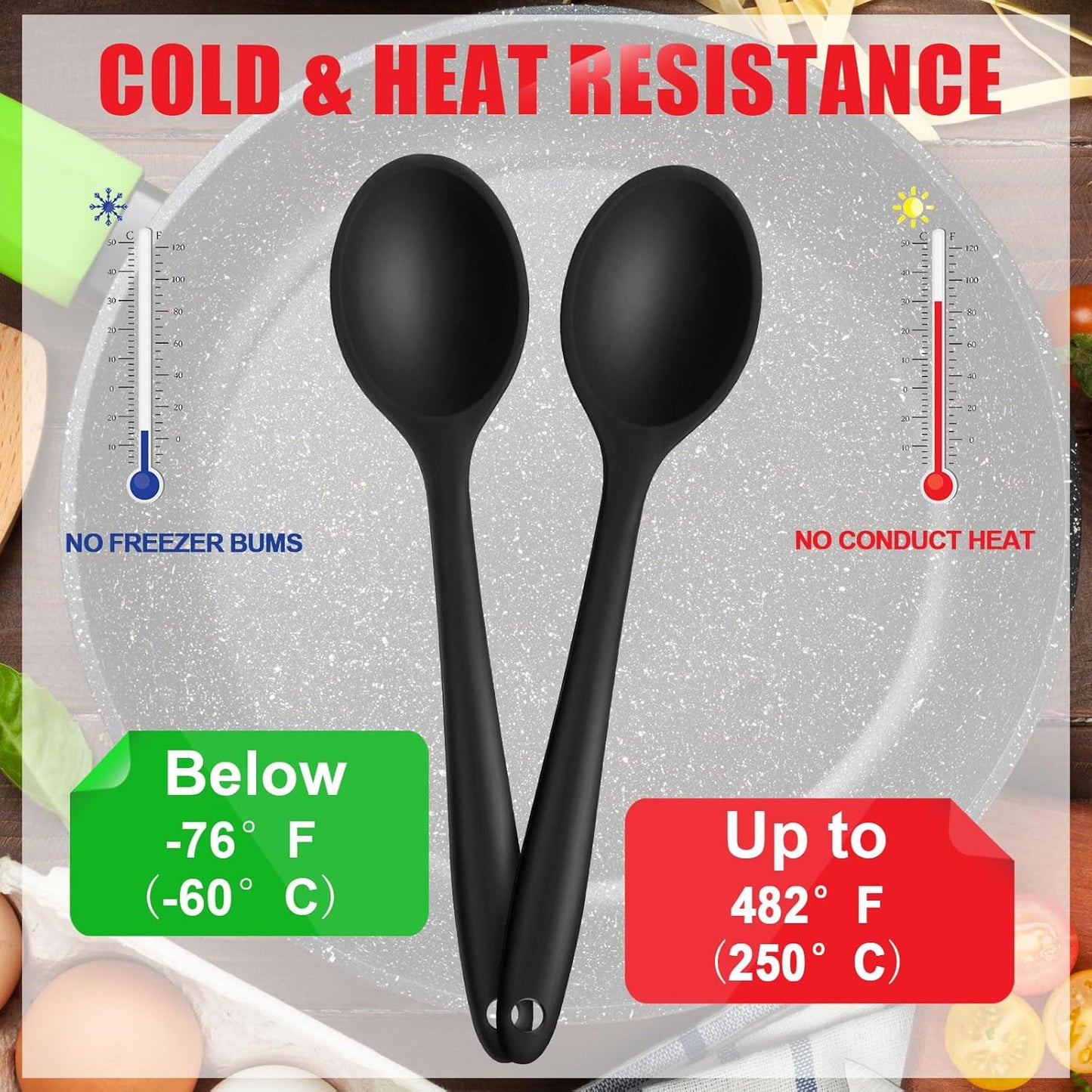 Patelai 4 Pieces Small Silicone Spoons, Multicolored Nonstick Kitchen Serving and Stirring Tools