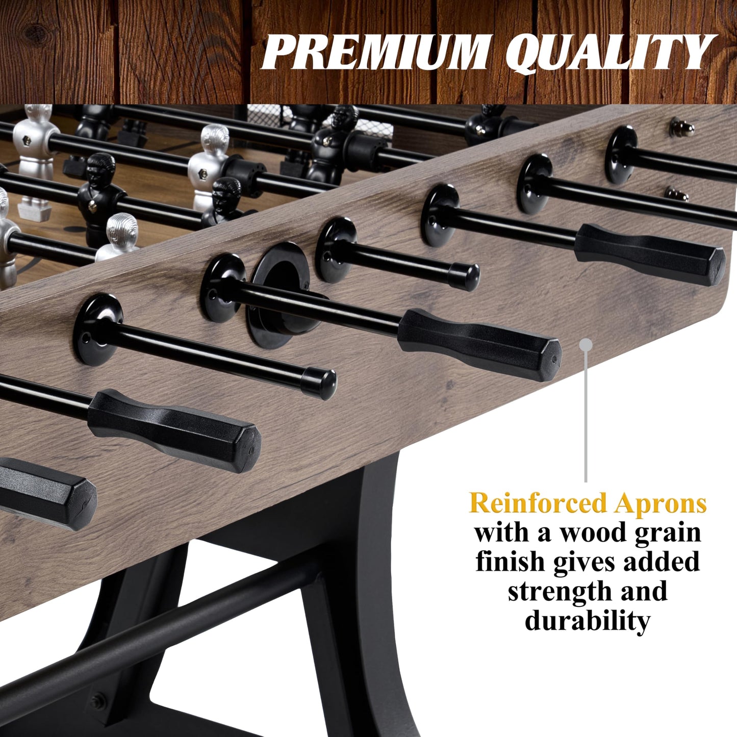 Barrington Billiards 58” Coventry Foosball Table, Durable Metal Legs and Stylish Design with Tabletop Sports Soccer Balls, Perfect for Family Game Rooms