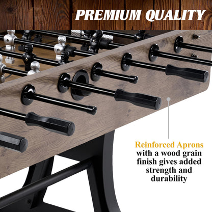 Barrington Billiards 58” Coventry Foosball Table, Durable Metal Legs and Stylish Design with Tabletop Sports Soccer Balls, Perfect for Family Game Rooms