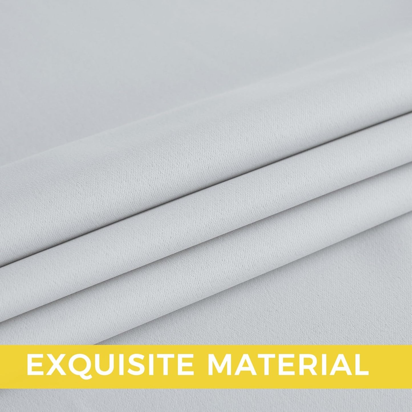 NICETOWN Room Darkening Curtains - Elegant Greyish White Drapery Panels, 52"W x 84"L