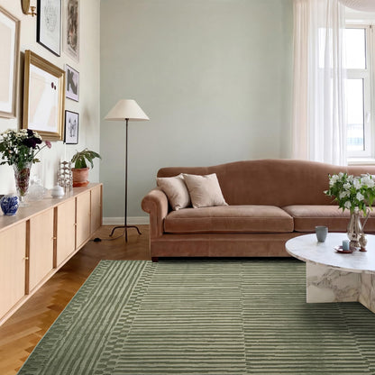 Revival Rugs Soloba 7'x9' Area Rugs for Living Room Bedroom Dining Room - Washable, 100% Recycled, Oeko-TEX Certified, Modern, Medium Pile, Green
