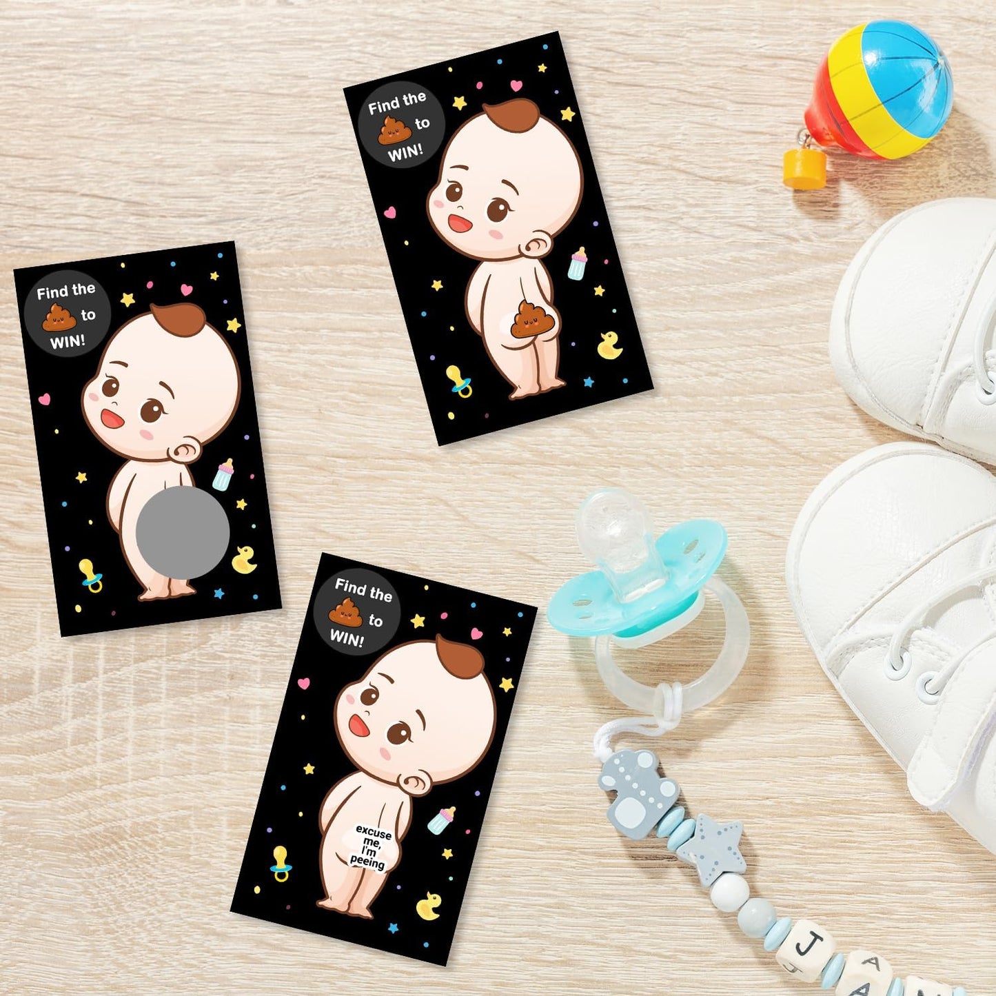 Zunaked 40 3 4 Baby Shower Games - Raffle Cards, Prizes & Ice Breaker Activities - Winners, Loser Card Designs - Boys