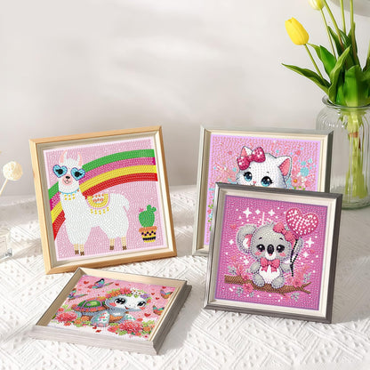 Acelii 6 Pack 5D Elephant Diamond Painting Kits for Kids Beginners,Cute Animals DIY Diamond Art Kit for Kids,Full Round Drill Big Gem Art for Kid,Home Wall Decoration 6X6 inch