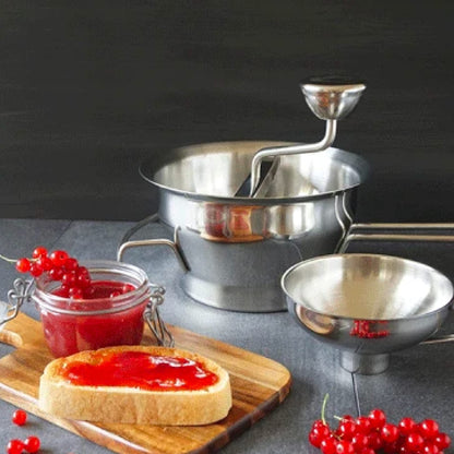 Küchenprofi Stainless Steel Food Mill, Silver, Large, 18/10 Steel, 4 Interchangeable Discs, Strainer for Sauce, 15.5x8.75x4.75 inches, 0.4 kg