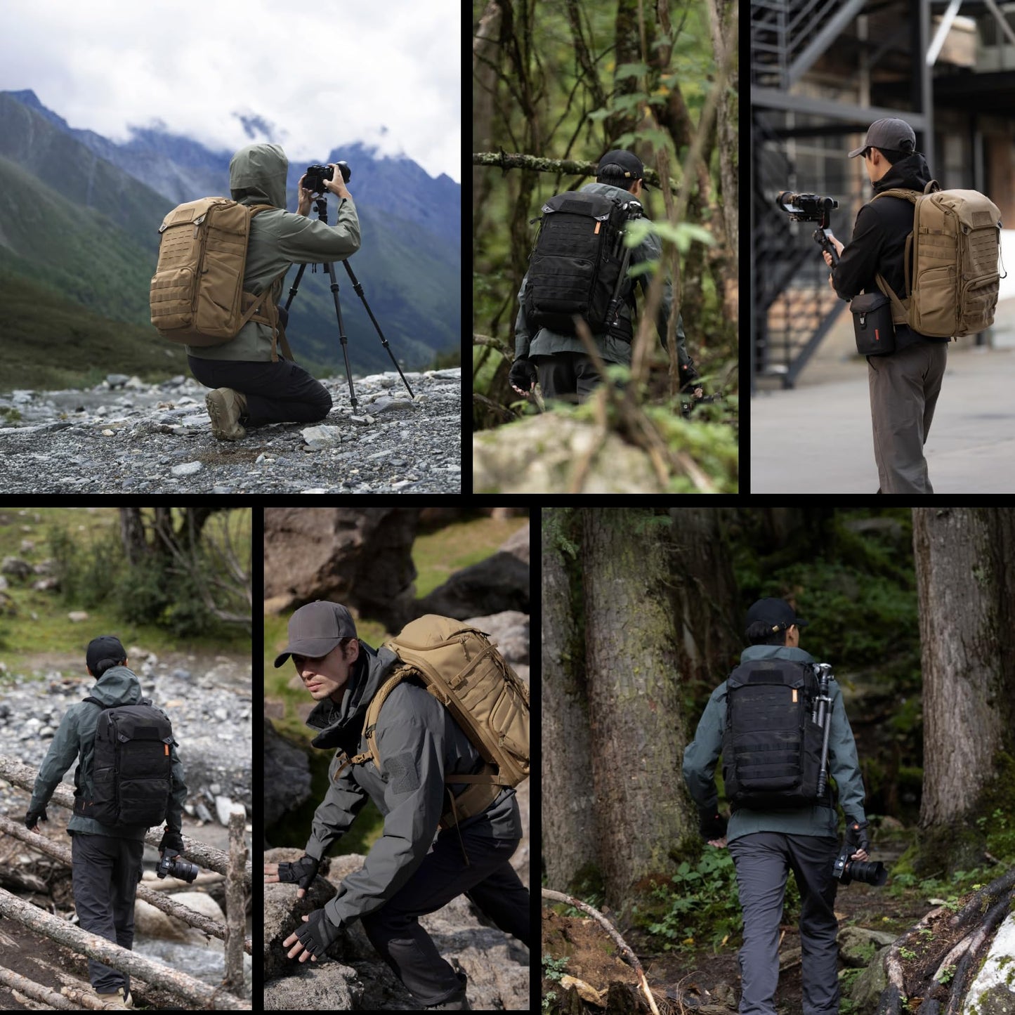 PGYTECH OneMo TAC 35L Tactical Camera Backpack, Waterproof DSLR/SLR/Mirrorless Photography Camera Bag with 15.6" Laptop Sleeve, Tripod Holder & Rain Cover (Dark Night Camo)