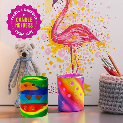 Light-up Clay Lanterns Making Kit Activity for Kids & Tween Girls Ages 8-14 Year Old - Best DIY Arts & Crafts Kits Christmas Gifts - Creative Craft Toys for Preteen & Teenagers Art Projects (Lanterns)
