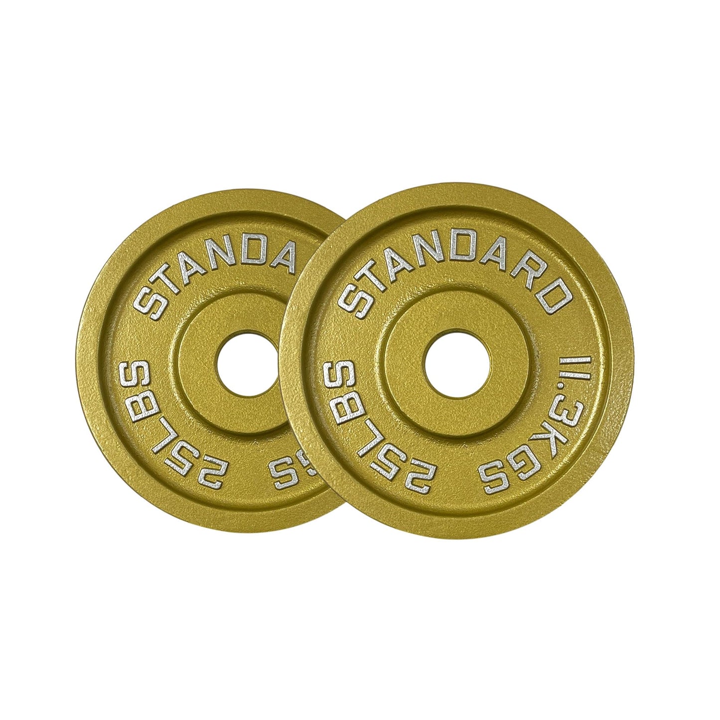 Gold Finish Olympic Steel Plates - Pairs and Sets 2 Inch Barbell Standard in Premium Gold for Weight Lifting (155lb Set)
