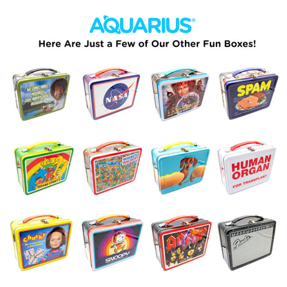 AQUARIUS Jurassic Park Fun Box - Sturdy Tin Storage Box with Plastic Handle & Embossed Front Cover - Officially Licensed Jurassic Park Merchandise & Collectible Gift (48289)