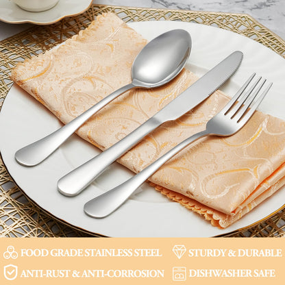 MUTNITT 30 Pcs Silverware Set Service for 6,Premium Stainless Steel Flatware Set,Mirror Polished Cutlery Utensil Sets,Durable Kitchen Eating Tableware Sets,Include Fork Knife Spoon,Dishwasher Safe