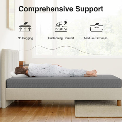 Novilla Twin Mattress - 6 Inch Cooling Memory Foam for Pressure Relief & Breathable Comfort | CertiPUR-US Certified