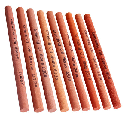CBRIGHT 10pcs Sharpening Stone Set-10 Grit Cylindrical Assorted Sizes Whetstone Sharpener Polishing Honing Stone Kit 80# 120# 180# 240# 320# 400# 600# 800# 1000# 1200# (5.9x0.39inch)