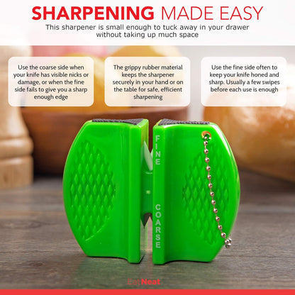 EatNeat 12 Piece Knife and Cutting Board Set, Colorful Non-Stick Stainless Steel Chef Knives with Sheaths & Sharpener
