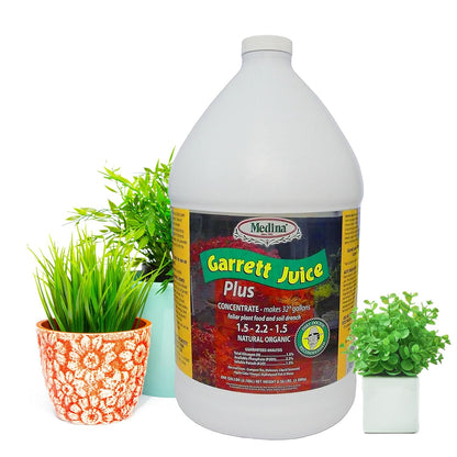 1 Medina Garrett Juice Plus -Liquid Plant Food & Fertilizer for Houseplants, Lawn, & Garden | Foliar Solution & Growth