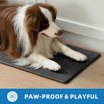 StepAura Kitchen Mats for Floor 2 Piece - 17"x29"+17"x47" Anti Fatigue Mats for Kitchen Floor - Non Slip Cushioned Rugs for Standing - Black