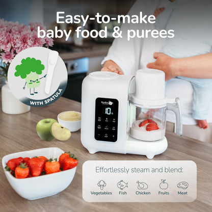 BooBoo Baby PuréePro V2 5-in-1 Baby Food Maker - Multifunctional Puree Blender, Auto Cooking & Grinder Chopper - Baby Food Processor with Steamer, Bottle Warmer, Sterilizer & Self Cleaning Operation