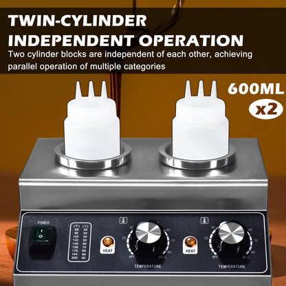 Electric Cheese Sauce Warmer Nacho Cheese Dispenser Warmer ， Commercial Cheese Dispenser, Hot Fudge Bottle Warmer for Cheese Chocolate Hot Fudge Caramel 86-185℉ 110V