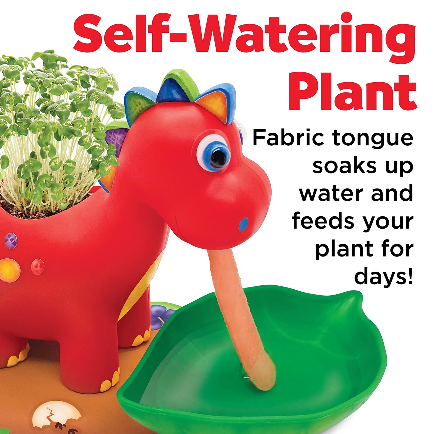 Creativity for Kids Dinosaur Self Watering Plant Pet, Kids DIY Kit, Dinosaur Crafts for Boys, Easter Basket Stuffers (Ages 6+)