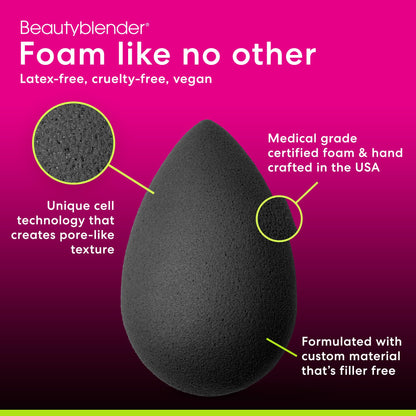 Beautyblender® | Original Pink Beauty Blender Makeup Sponge, Super-Soft Foam Easily Blends Foundations, Powders & Creams, Made in USA, Reusable, Washable, Streak Free Application, Vegan, Cruelty Free