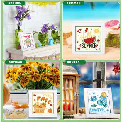 Trandraft 13 Pcs Seasonal Diamond Art Kits for Adults 250th Anniversary Favor 5d Interchangeable Small Diamond Art Kits Framed Gem Painting for Summer Holiday Table Decor DIY Craft 4th of July Gift