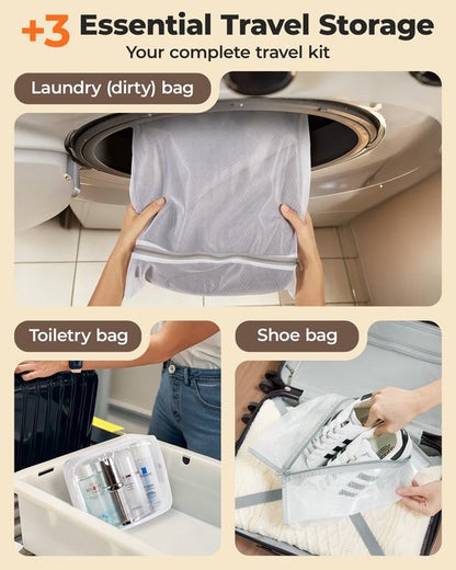 BAGSMART Rechargeable Wireless Pump Travel Storage Bags Set, Portable Space Saver Bags for Travel & Home, Vacuum Compression Seal Bag for Clothing- 18-Pcs Set