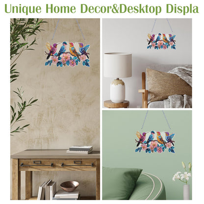 C'eitura 2D Flat DIY Hummingbird Diamond Art - Sparkling Diamond Art Painting Wall Decor, Nature Inspired Home Hanging Art for Living Room & Bedroom