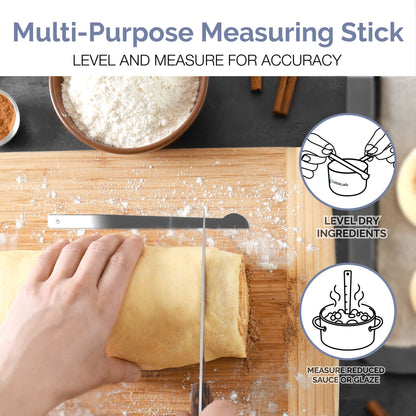 CuttleLab 22-Piece Stainless Steel Measuring Cups and Spoons Set, Tad Dash Pinch Smidgen Drop Mini Measuring Spoons, Measuring Stick Leveler, Measurement Conversion Chart Fridge Magnet, (Farmhouse)