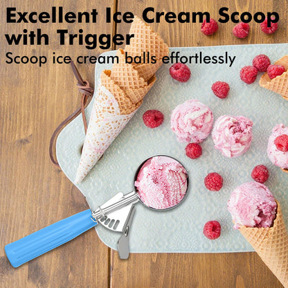 JUNADAEL J Ice Cream Scoop, Cookie Scoop Set, Incluede 1.2 OZ/ 2 OZ/ 4 OZ Scoop, Portion Control For Cookie Dough, Ice Cream, Cupcake, Muffin, Mashed Potatoes, Side Dish, Pancake