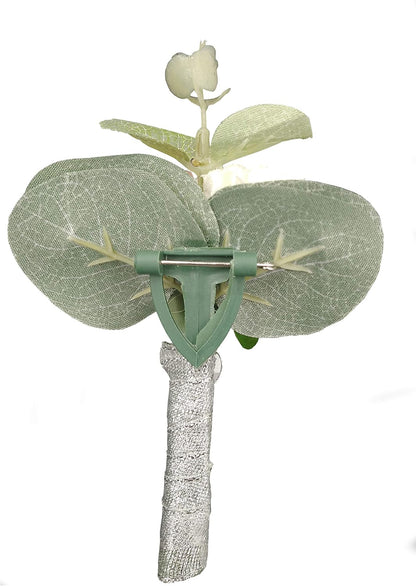 MOJUN Boutonniere and Wrist Corsage Set, Wedding Flowers Accessories for Prom Suit Decoration