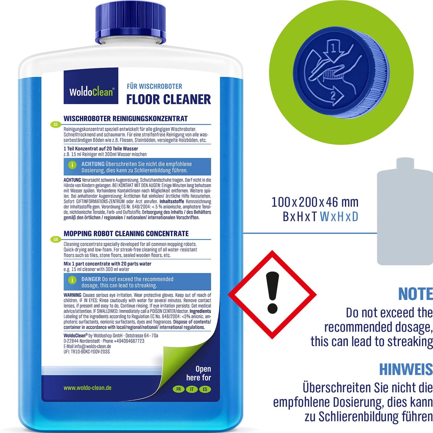Robot Vacuum Floor Cleaning Concentrate for Mops - Compatible with Roborock, Tineco, iFloor, 25oz