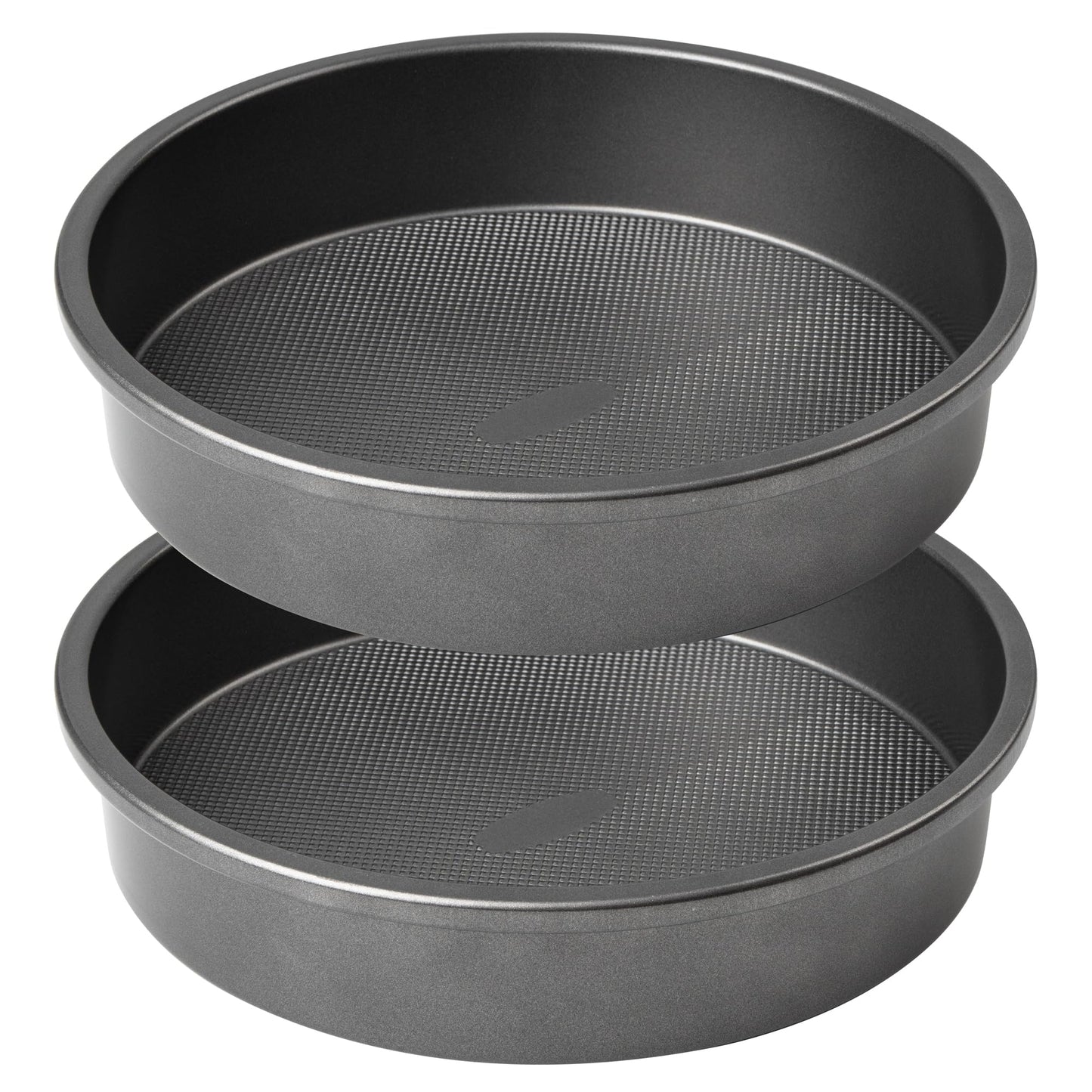 Tiawudi 9" Round Cake Pan Set of 2, 0.8mm Thick Heavy Duty Bakeware for Tiered & Layered Cakes, Nonstick Baking Pan with Diamond Texture for Even Heating, Cake Mold