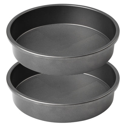 Tiawudi 9" Round Cake Pan Set of 2, 0.8mm Thick Heavy Duty Bakeware for Tiered & Layered Cakes, Nonstick Baking Pan with Diamond Texture for Even Heating, Cake Mold