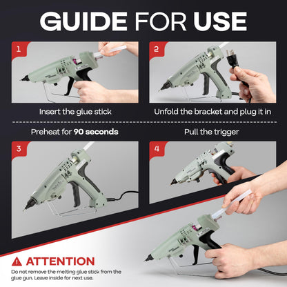 IDL Packaging GG-300 Industrial 300W Hot Glue Gun with 10 pcs Glue Sticks - 1/2" x 10" Full-Size Glue Sticks - Hot Glue Gun Kit for Variety of Surfaces: Foam, Vinyl, Leather, or Upholstery