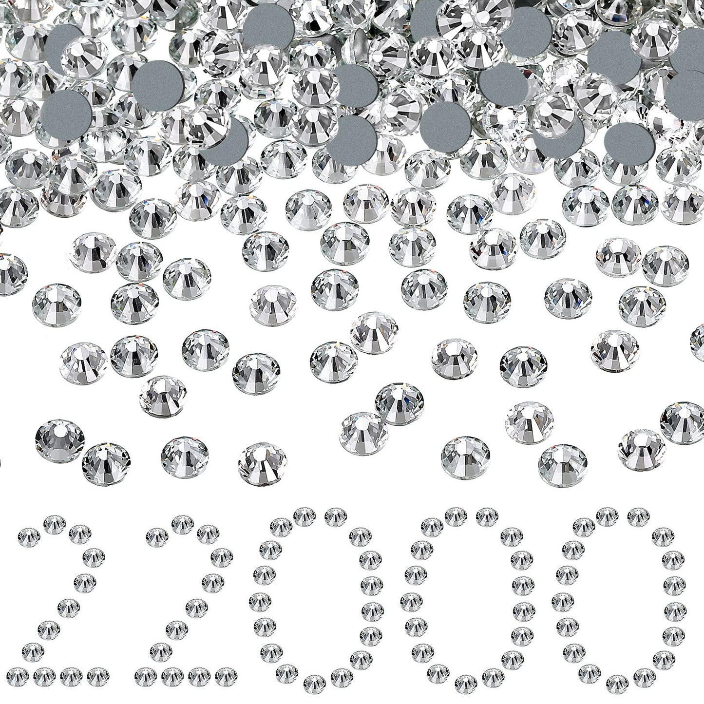 22000 Pcs Hotfix Rhinestone Bulk Crystal Iron on Flat Back Nail Gems Hot Fix Round Glass Rhinestones for Bedazzling DIY Crafts Clothes Shoes Supplies Decoration 2.7-2.9mm(SS10, Clear)
