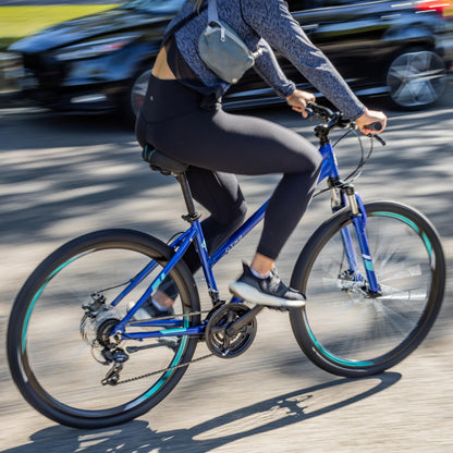 Schwinn GTX 2 Hybrid Bike, 700c Mens and Womens Bike, 21-Speed Hybrid Bicycle, Aluminum Dual-Sport Frame, Suspension Fork, Mechanical Disc Brakes, Adult Bicycle
