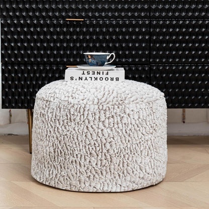 20x20x12 Inches Asuprui Pouf Ottoman Unstuffed Ottoman Foot Rest No Filler Soft Fur Foot Stool Fuzzy Chair Floor Pouf