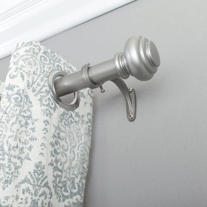 Decopolitan 1-Inch Urn Single Window Treatment Rod Set, 36 to 72-Inch, Antique Silver
