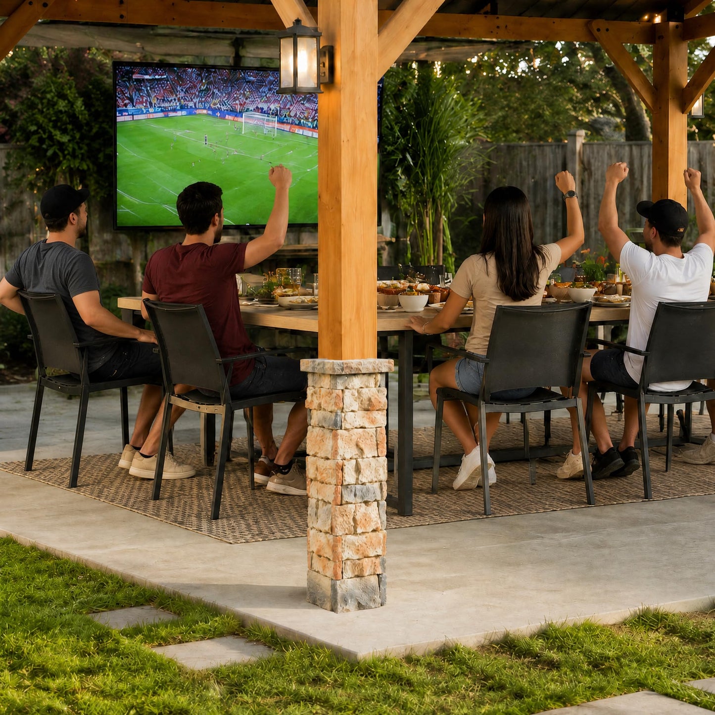 10' x 12' Wood Gazebo, Permanent Pavilion with Hardtop Galvanized Steel Double Roof, Cedar Gazebo with 4.72" Thickened Wooden Posts for Poolside, Patio, Backyard, Garden and Deck