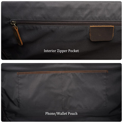 Polare 26" Leather Duffel Weekender Travel Bag For Men With Full Grain Cowhide Leather 56L