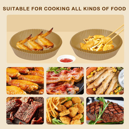 SIUDANGKA Air Fryer Liners - 125 Pcs Disposable Paper for Ninja & Most 4-8QT Air Fryers