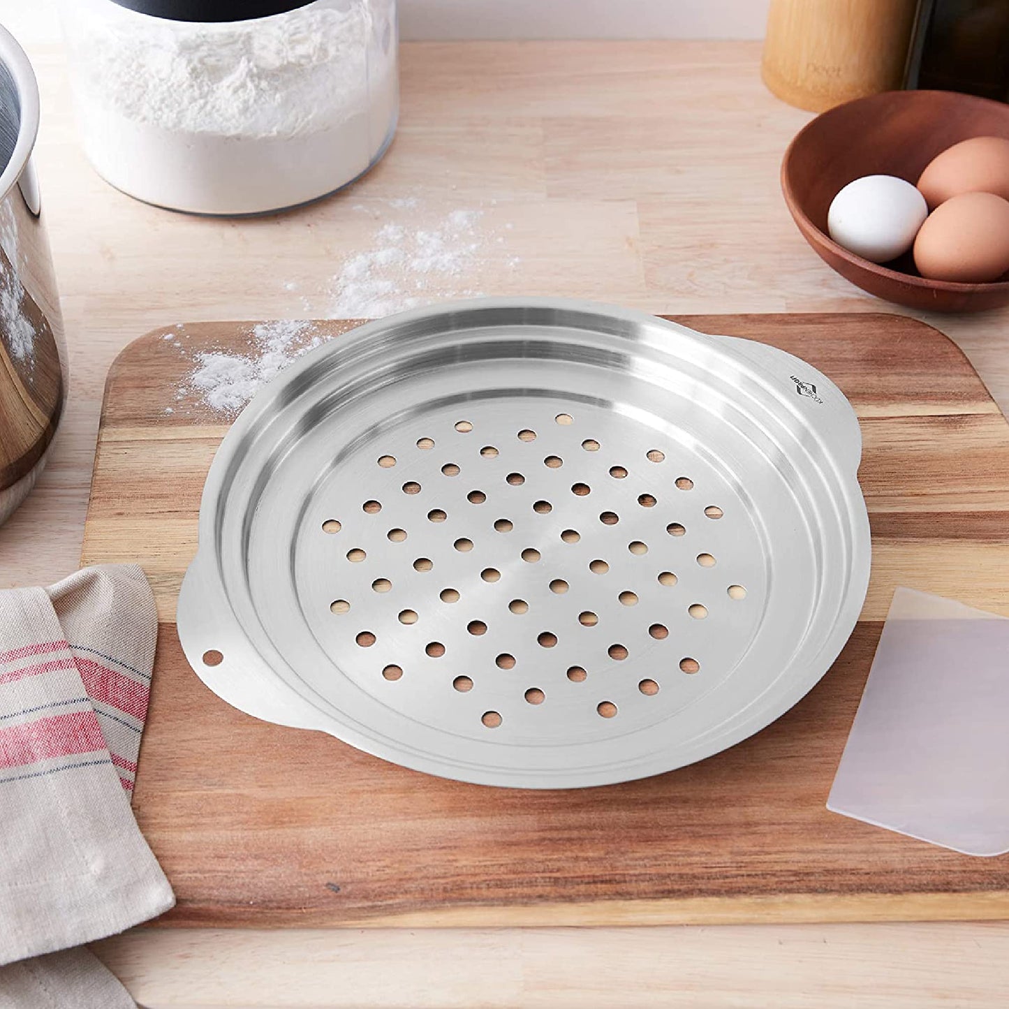 Küchenprofi Spaetzle Lid and Scraper, Stainless-Steel Dumpling Maker and Spaetzle Noodle Maker