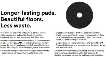 3M Black Stripper Pad 7200, 13" Floor Care Pad (Case of 5)