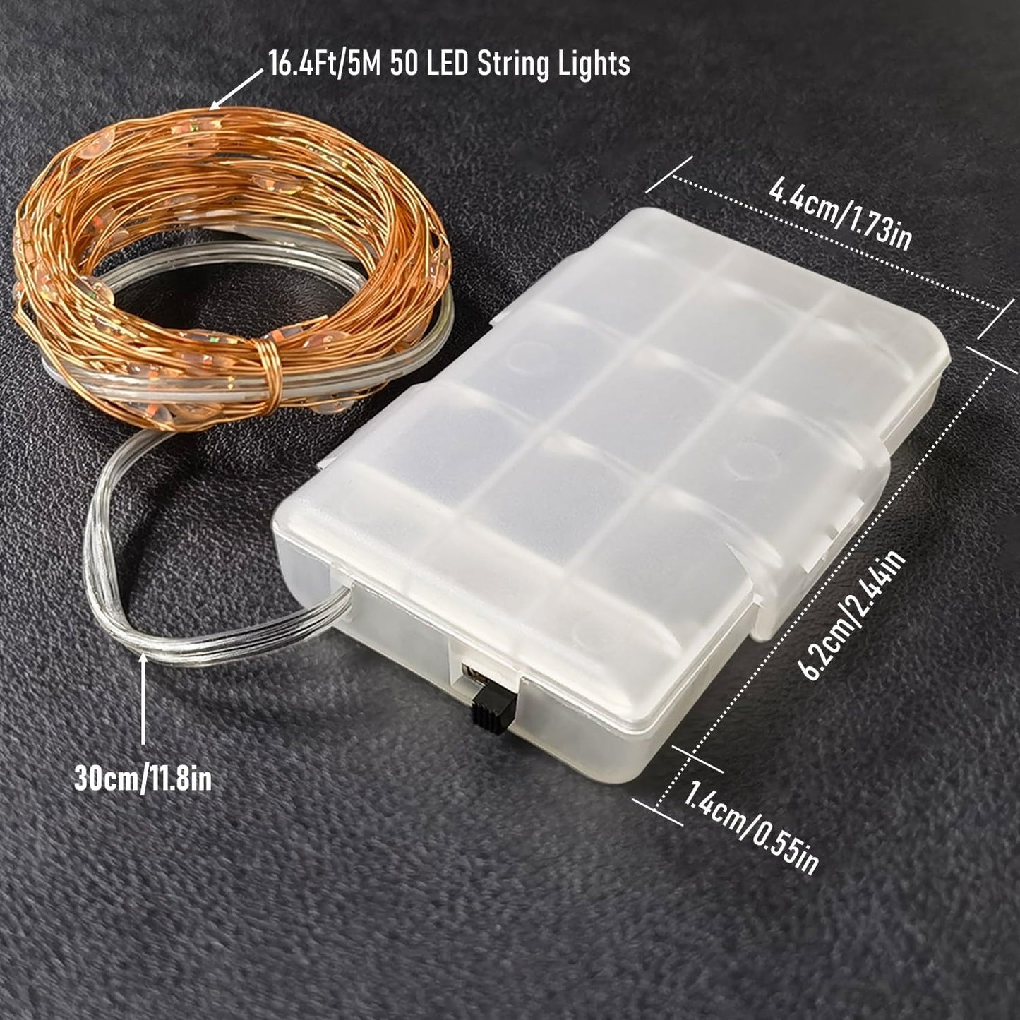 16 50 4 Pack RUICHEN Ft Copper Wire LED Mini Fairy String Lights Battery Operated for Bedroom, Halloween, Parties