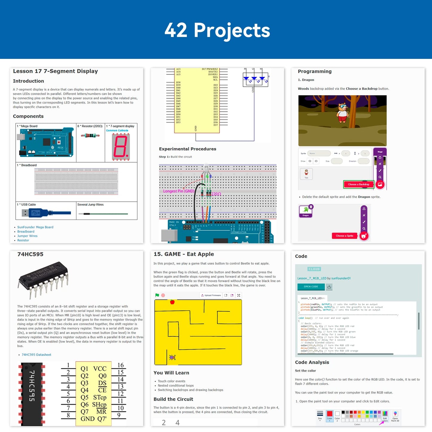 SunFounder Project The Most Complete Electronics Starter Kit Compatible with Arduino Mega 2560 R3 Mega328 Nano, 73 Tutorials Included