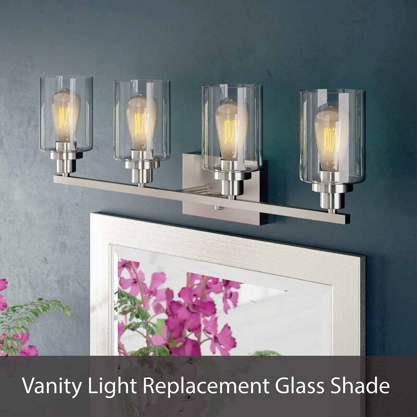 Aspen Creative 23524-60-1, Clear Glass Shade for Lighting Fixture, Pendant, Vanity, Wall Light, Size: 5" D x 6-1/4" H