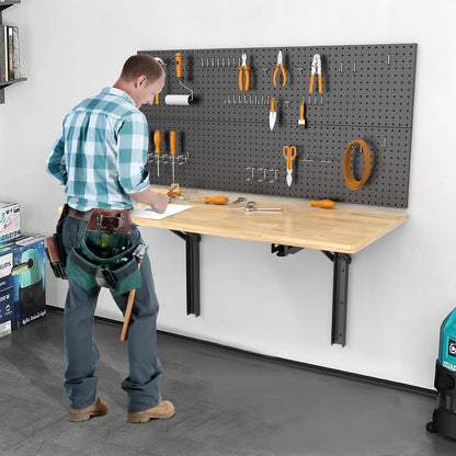 Ultrawall Heavy Duty Folding Shelf Brackets - Sturdy 18 Inch Collapsible Design | Max Load 550lb, 2 Pack